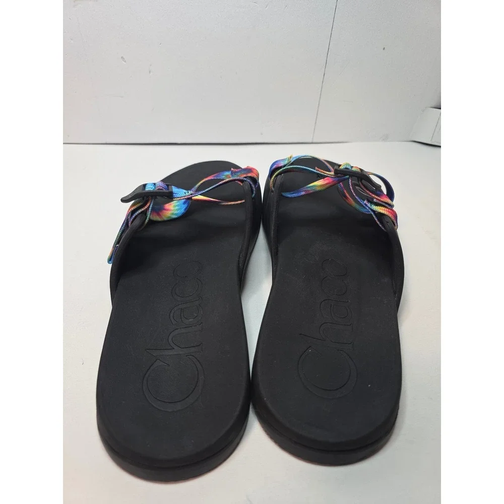 Chaco Chillos Slide M's 14 Sandals Black TieDye AdjustableStrap LUVSEAT‎ Footbed